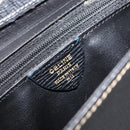 CELINE Circle Hand Bag Leather Black Gold Auth 120926-11