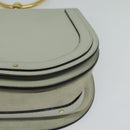 Chloe Nile Hand Bag Leather 2way Gray Gold Auth 120933-11