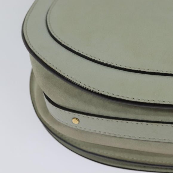 Chloe Nile Hand Bag Leather 2way Gray Gold Auth 120933