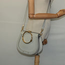 Chloe Nile Hand Bag Leather 2way Gray Gold Auth 120933-22