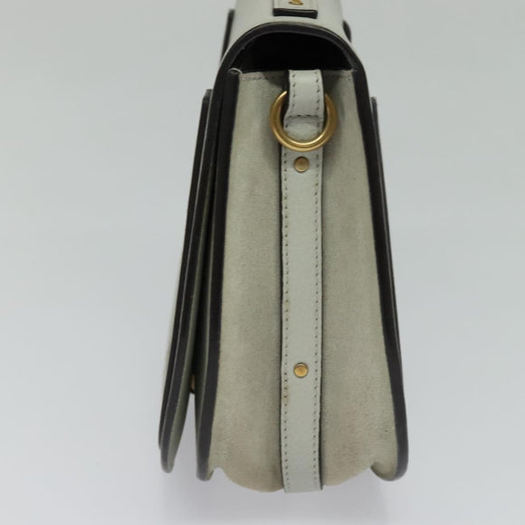 Chloe Nile Hand Bag Leather 2way Gray Gold Auth 120933