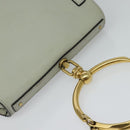 Chloe Nile Hand Bag Leather 2way Gray Gold Auth 120933-6