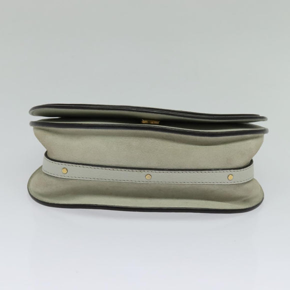 Chloe Nile Hand Bag Leather 2way Gray Gold Auth 120933