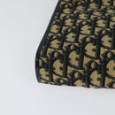 Christian Dior Trotter Canvas Shoulder Bag Navy Gold Auth 120936-15