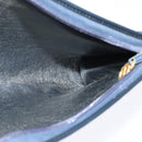 Christian Dior Trotter Canvas Shoulder Bag Navy Gold Auth 120936-17