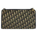 Christian Dior Trotter Canvas Shoulder Bag Navy Gold Auth 120936-2