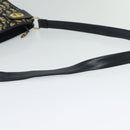 Christian Dior Trotter Canvas Shoulder Bag Navy Gold Auth 120936-7