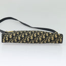Christian Dior Trotter Canvas Shoulder Bag Navy Gold Auth 120936-5
