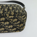 Christian Dior Trotter Canvas Shoulder Bag Navy Gold Auth 120937-14