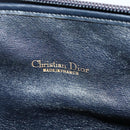 Christian Dior Trotter Canvas Shoulder Bag Navy Gold Auth 120937-11