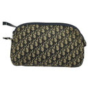 Christian Dior Trotter Canvas Shoulder Bag Navy Gold Auth 120937-13