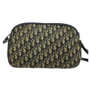 Christian Dior Trotter Canvas Shoulder Bag Navy Gold Auth 120937 - 0