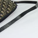 Christian Dior Trotter Canvas Shoulder Bag Navy Gold Auth 120937-7