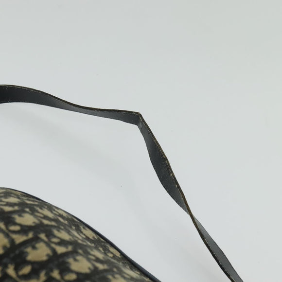 Christian Dior Trotter Canvas Shoulder Bag Navy Gold Auth 120937