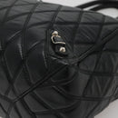 BALENCIAGA Hand Bag Leather Black Silver Auth 120938-10