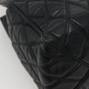 BALENCIAGA Hand Bag Leather Black Silver Auth 120938-13