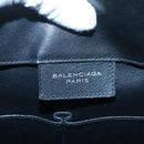 BALENCIAGA Hand Bag Leather Black Silver Auth 120938-14