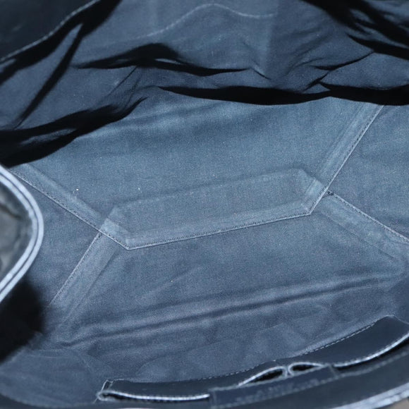 BALENCIAGA Hand Bag Leather Black Silver Auth 120938