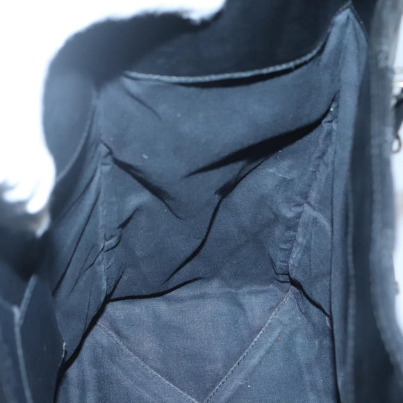 BALENCIAGA Hand Bag Leather Black Silver Auth 120938