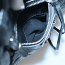 BALENCIAGA Hand Bag Leather Black Silver Auth 120938-18