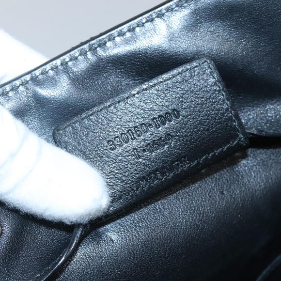 BALENCIAGA Hand Bag Leather Black Silver Auth 120938