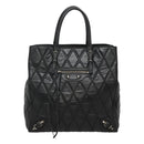 BALENCIAGA Hand Bag Leather Black Silver Auth 120938-2