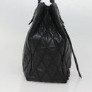 BALENCIAGA Hand Bag Leather Black Silver Auth 120938-4