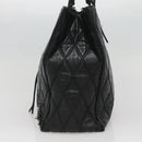 BALENCIAGA Hand Bag Leather Black Silver Auth 120938-5