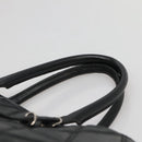 BALENCIAGA Hand Bag Leather Black Silver Auth 120938-8