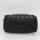 BALENCIAGA Hand Bag Leather Black Silver Auth 120938-9