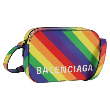 BALENCIAGA Camera bag XS Shoulder Bag Leather Rainbow 558171 Auth 120939SAM