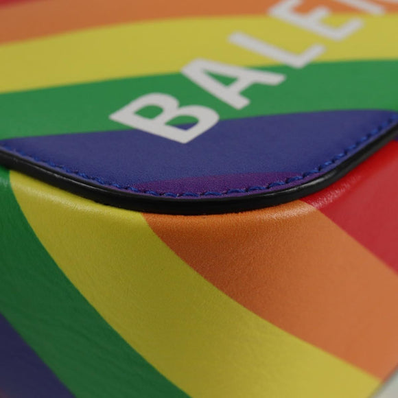 BALENCIAGA Camera bag XS Shoulder Bag Leather Rainbow 558171 Auth 120939M