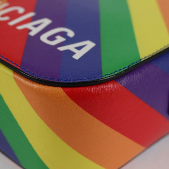 BALENCIAGA Camera bag XS Shoulder Bag Leather Rainbow 558171 Auth 120939SAM