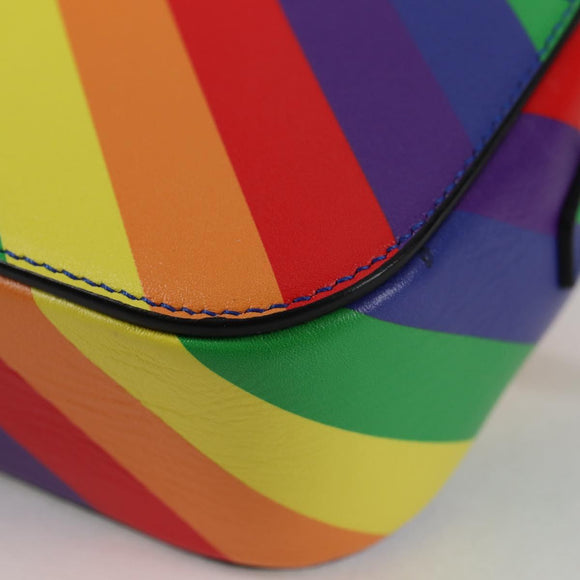 BALENCIAGA Camera bag XS Shoulder Bag Leather Rainbow 558171 Auth 120939M