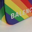 BALENCIAGA Camera bag XS Shoulder Bag Leather Rainbow 558171 Auth 120939SAM-19