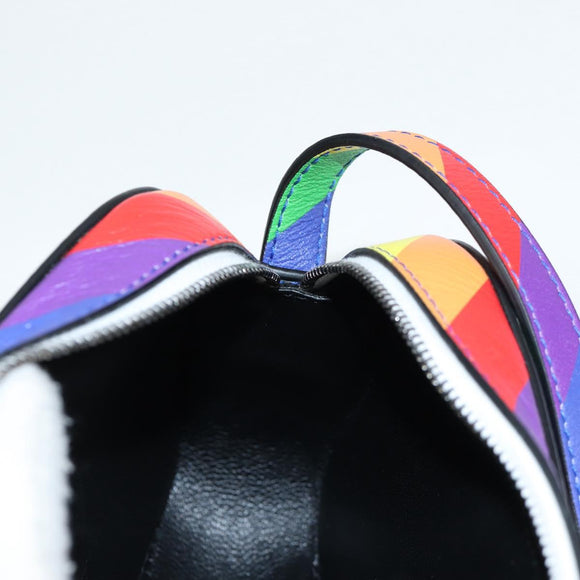 BALENCIAGA Camera bag XS Shoulder Bag Leather Rainbow 558171 Auth 120939M