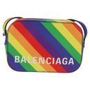 BALENCIAGA Camera bag XS Shoulder Bag Leather Rainbow 558171 Auth 120939M-13