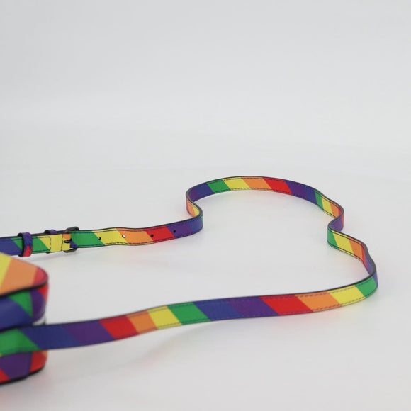 BALENCIAGA Camera bag XS Shoulder Bag Leather Rainbow 558171 Auth 120939M