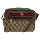 GUCCI GG Supreme Web Sherry Line Bag PVC Beige Gold 001 44 6655 Auth 120942-1