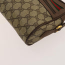 GUCCI GG Supreme Web Sherry Line Bag PVC Beige Gold 001 44 6655 Auth 120942-10