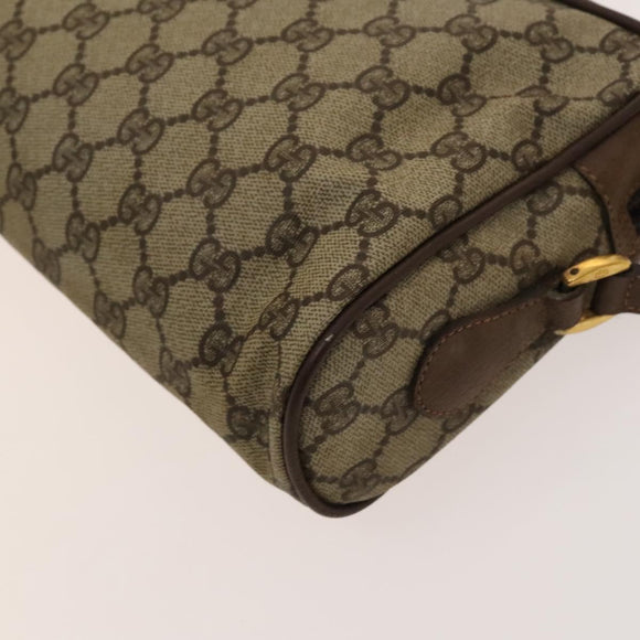 GUCCI GG Supreme Web Sherry Line Bag PVC Beige Gold 001 44 6655 Auth 120942