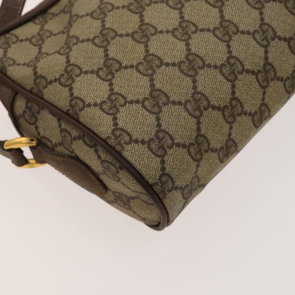 GUCCI GG Supreme Web Sherry Line Bag PVC Beige Gold 001 44 6655 Auth 120942