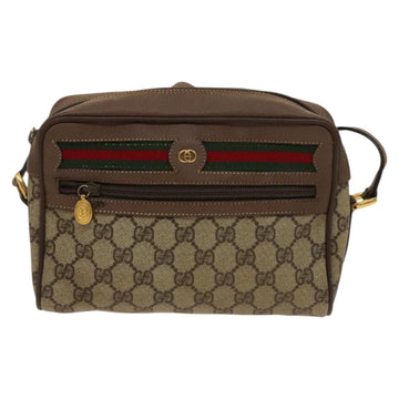 GUCCI GG Supreme Web Sherry Line Bag PVC Beige Gold 001 44 6655 Auth 120942 - 0