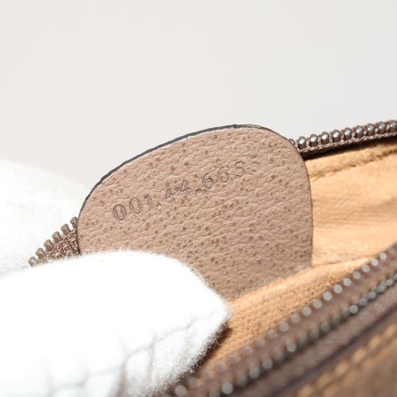 GUCCI GG Supreme Web Sherry Line Bag PVC Beige Gold 001 44 6655 Auth 120942