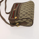 GUCCI GG Supreme Web Sherry Line Bag PVC Beige Gold 001 44 6655 Auth 120942-5