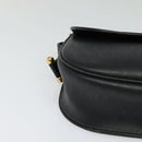 Christian Dior Honeycomb Canvas Shoulder Bag PVC Black Gold Auth 120944-9