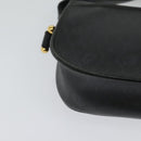 Christian Dior Honeycomb Canvas Shoulder Bag PVC Black Gold Auth 120944-15