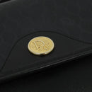 Christian Dior Honeycomb Canvas Shoulder Bag PVC Black Gold Auth 120944-17