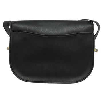 Christian Dior Honeycomb Canvas Shoulder Bag PVC Black Gold Auth 120944 - 0