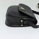Christian Dior Honeycomb Canvas Shoulder Bag PVC Black Gold Auth 120944-4